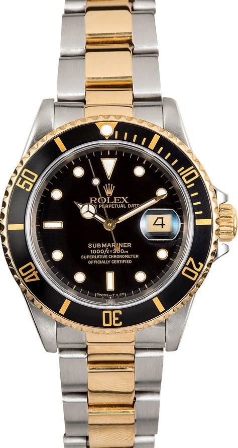 rolex submariner two tone black 16613|rolex submariner 16613 for sale.